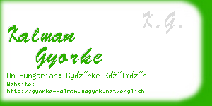 kalman gyorke business card